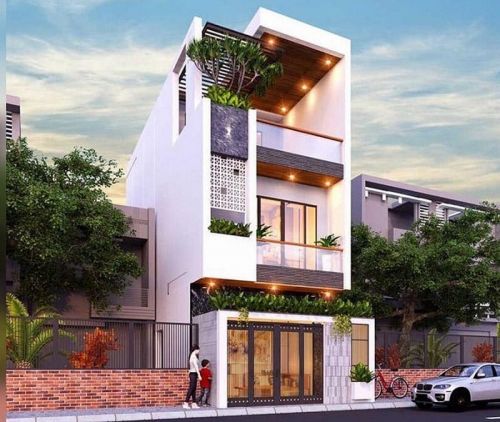 bản vẽ thiết kế nhà vuông mái bằng quận Kiến An