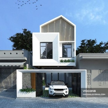 bản vẽ thiết kế Biệt thự 2 tầng phong cách hiện đại