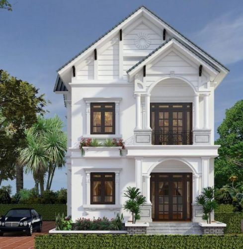 Bản Vẽ Thiết Kế Nhà Vuông Mái Thái Có Sân Vườn an lão