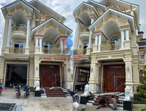 bản vẽ thiết kế chi tiết nhà vuông mái thái