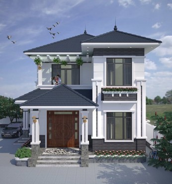 bản vẽ thiết kế nhà ống có mái bằng quán An Dương