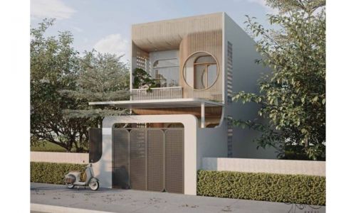 bản vẽ thiết kế nhà ống có mái bằng