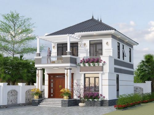 bản vẽ thiết kế nhà vuông mái bằng huyện Cát Hải