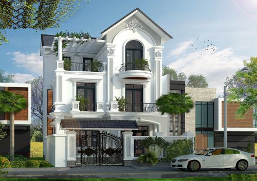 bản vẽ thiết kế nhà vuông mái bằng quận An Dương