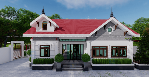 Bản Vẽ Thiết Kế Nhà Vuông Mái Thái Phong Cách Cổ kiến an