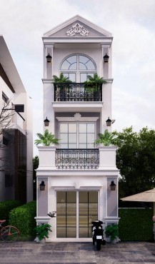 Bản Vẽ Thiết Kế Nhà Ống 2 Mặt Tiền