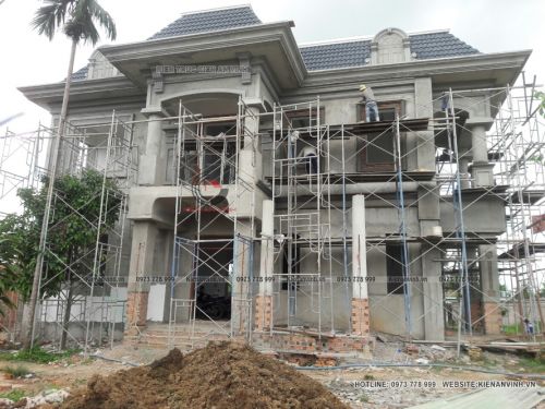 Bản Vẽ Thiết Kế Nhà Vuông Mái Thái hướng tây tân trường