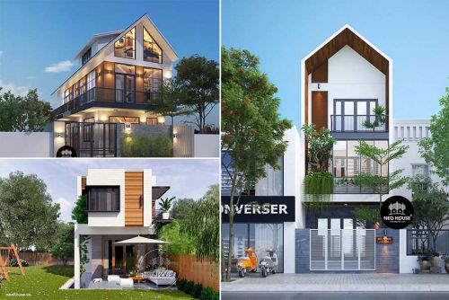 Thiết Kế Nhà Ống 2 Tầng Đẹp tân trường