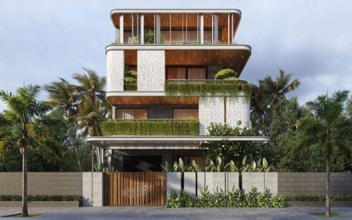 Bản Vẽ Thiết Kế Nhà Vuông Mái Thái Có Sân kiến an