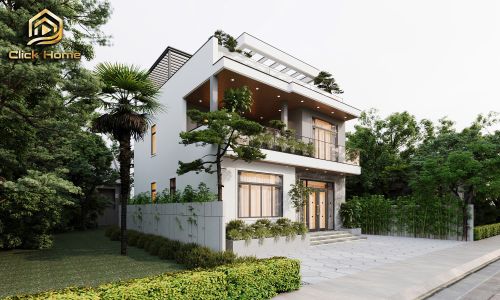 Bản Vẽ Thiết Kế Nhà Ống mái thái 2 Mặt Tiền thanh miện