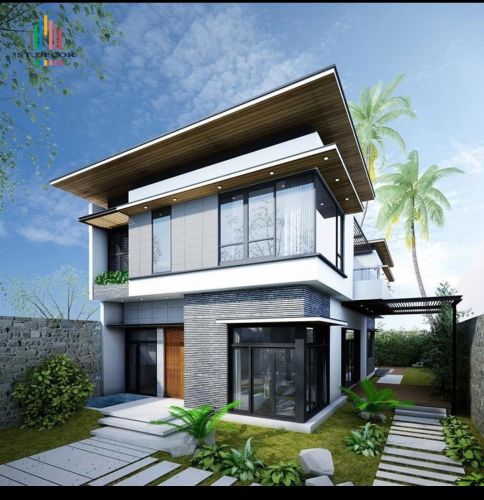 Bản Vẽ Thiết Kế Nhà Ống mái thái 2 Mặt Tiền tứ minh