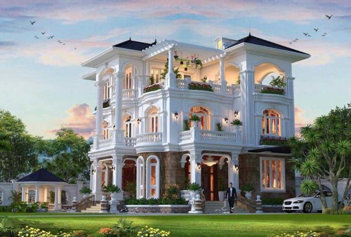 Bản Vẽ Thiết Kế Nhà Ống Mái bằng hiện đại